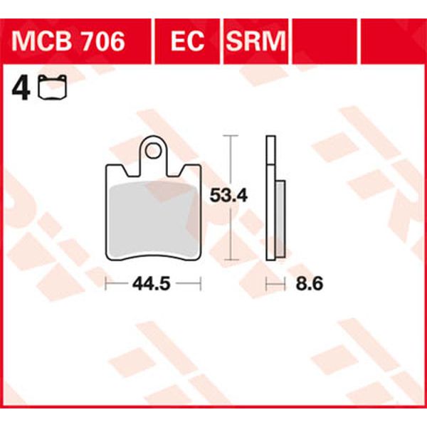 Brake pads TRW Brake Pads Ec Series Ceramic MCB706EC