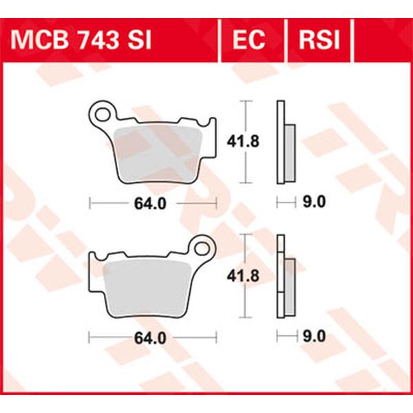 Brake pads TRW Brake Pads Ec Series Ceramic MCB743EC