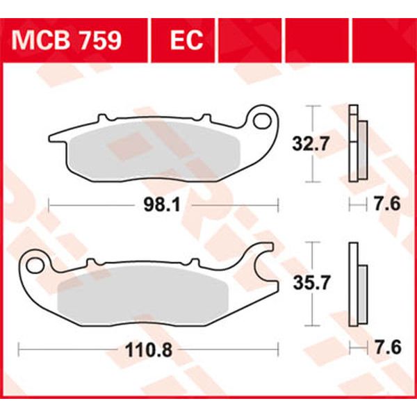 Brake pads TRW Brake Pads Ec Series Ceramic MCB759EC