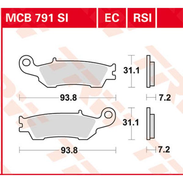 Brake pads TRW Brake Pads Ec Series Ceramic MCB791EC