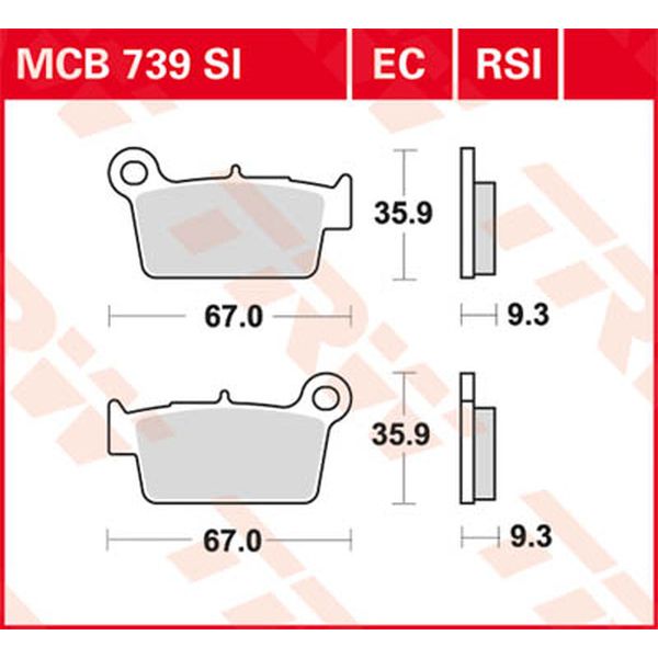 Brake pads TRW Brake Pads Si Series Sindered Off-road MCB739SI