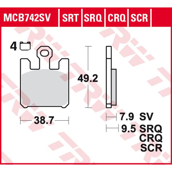  TRW Placute Frana Srt Series Sindered Front MCB742SRT