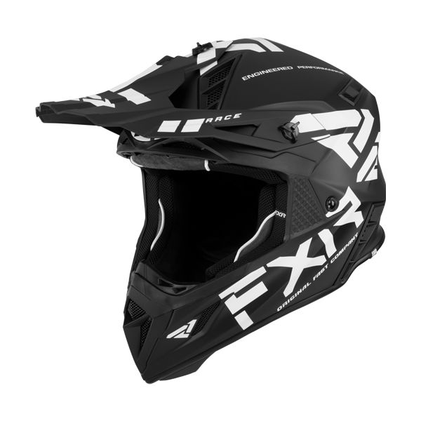 Helmets MX-Enduro FXR Snow Helmet Helium Race Div w/Auto Buckle Black/White