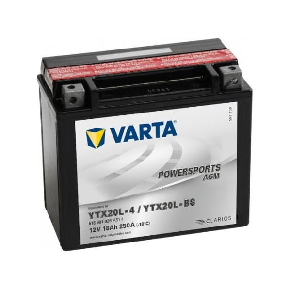 Maintenance Free Battery Varta Moto Battery Agm 12V 12Ah 152X88X147Mm Ytx14-Bs