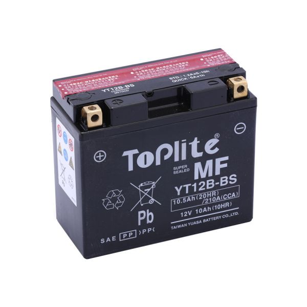 Maintenance Free Battery Yuasa Toplite TOPLITE YUASA - YT12B-BS = GT12B-4 (FARA INTR., INCL. ACID)
