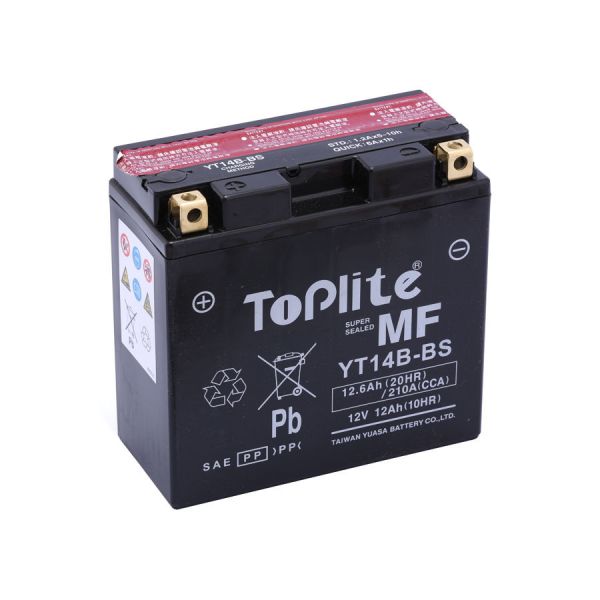Maintenance Free Battery Yuasa Toplite TOPLITE YUASA - YT14B-BS = YT14B-4 (FARA INTR., INCL. ACID)