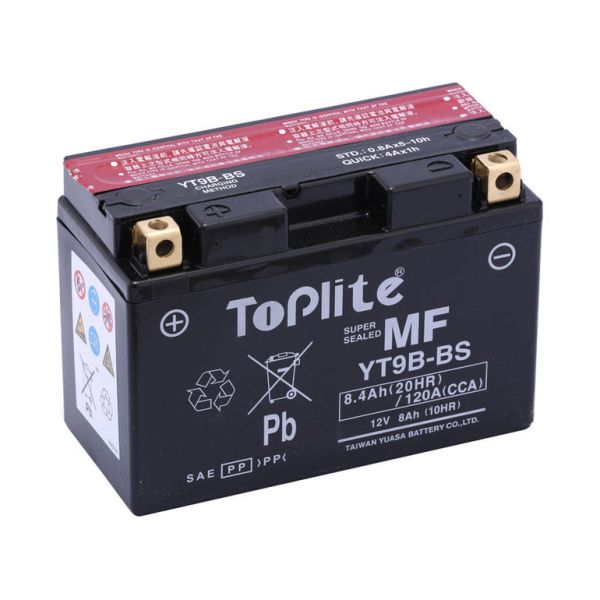 Maintenance Free Battery Yuasa Toplite TOPLITE YUASA - YT9B-BS/YT9B-4 (FARA INTR., INCL. ACID)