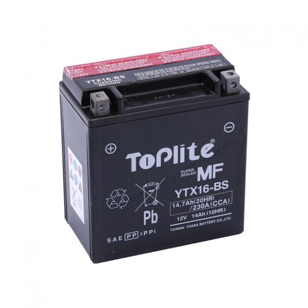 Maintenance Free Battery Yuasa Toplite TOPLITE YUASA - YTX16-BS (FARA INTR., INCL. ACID)