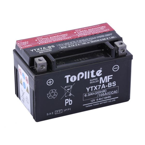 Maintenance Free Battery Yuasa Toplite TOPLITE YUASA - YTX7A-BS (FARA INTR., INCL. ACID)