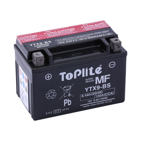Maintenance Free Battery Yuasa Toplite TOPLITE YUASA - YTX9-BS (FARA INTR., INCL. ACID)