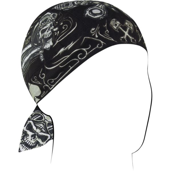 Face Masks ZanHeadGear Headwrap Flydanna Cotton Biker Skull Z712