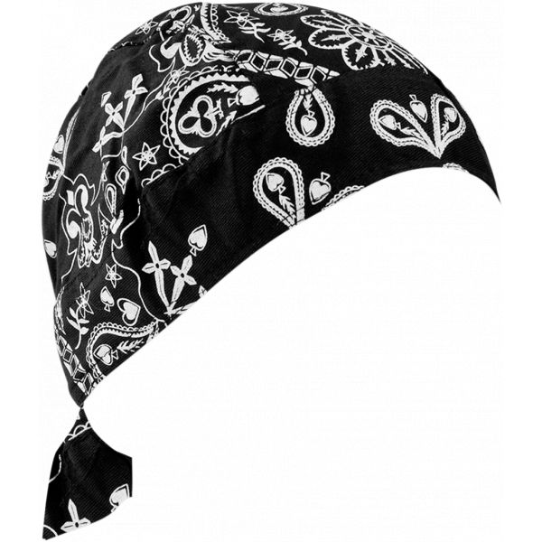 Face Masks ZanHeadGear Headwrap Road Hog Black Paisley Tie-on One Size Zsg101