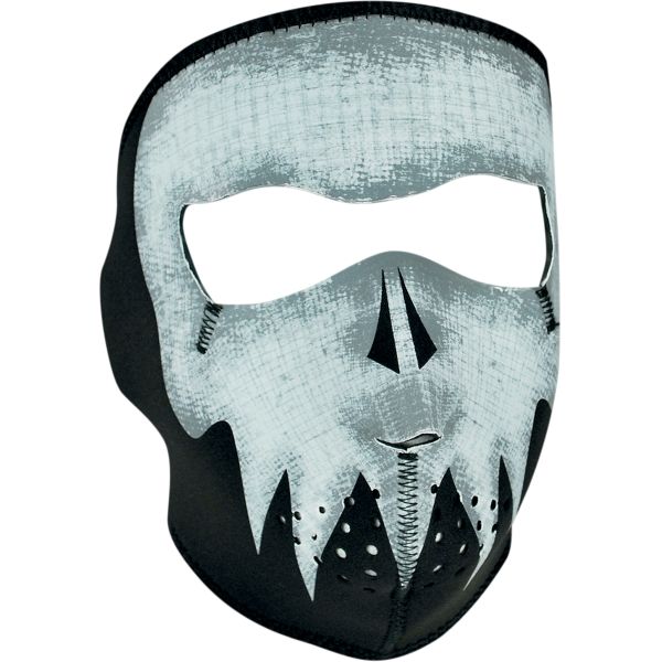 Face Masks ZanHeadGear Full Face Mask Glow-in-the-dark Gray Skull One Size Wnfm081g