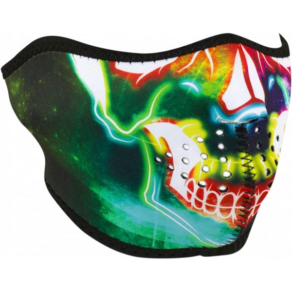  ZanHeadGear Masca Fata Half Face Neon Skull One Size Wnfm098h
