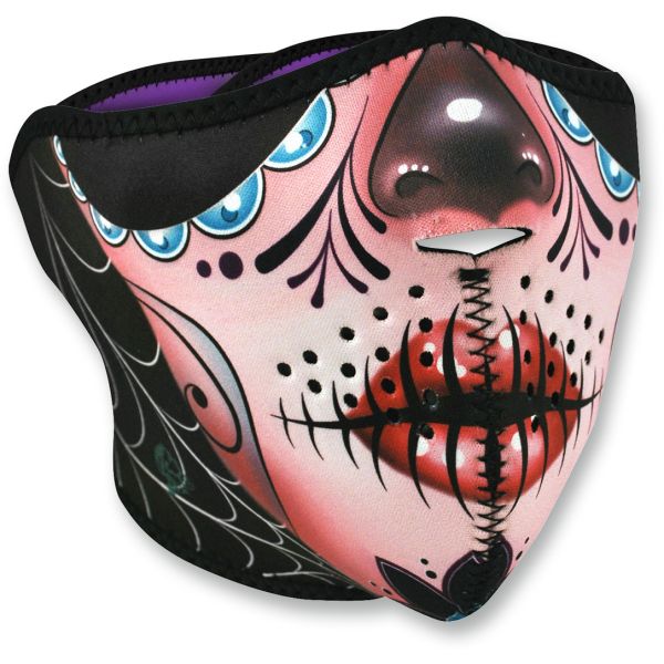 Face Masks ZanHeadGear Half Face Mask Sugar Skull One Size Wnfm082h
