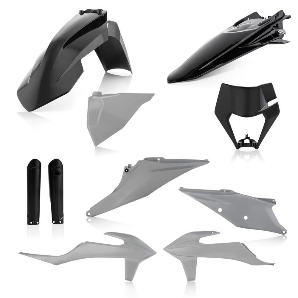 Full Plastic Body Kit KTM EXC/EXC-F Black/Grey 20-23