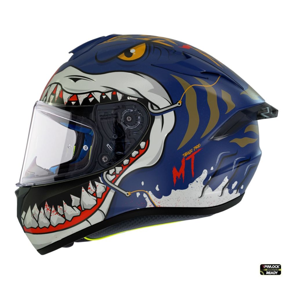 Full-Face Moto Helmet Targo Pro Sharky B7 Blue Matt 2023