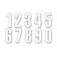 Numar Concurs Cifra 0-9 Set Adhesive White 5047/10/0-9